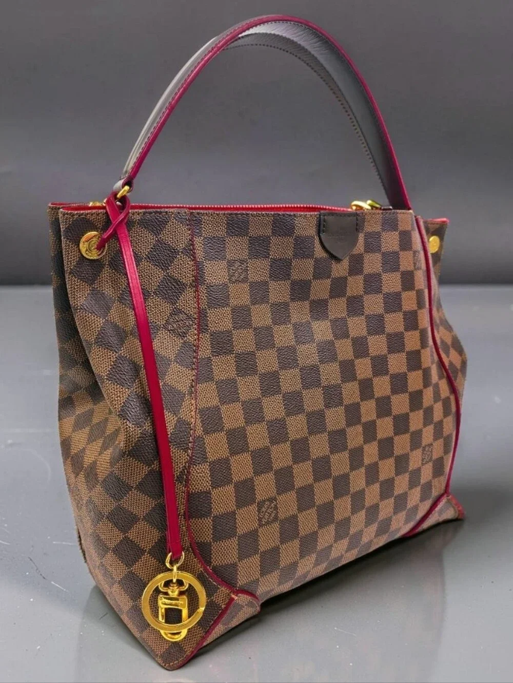 Louis Vuitton Caissa Hobo Damier Ebene Canvas Shoulder Bag